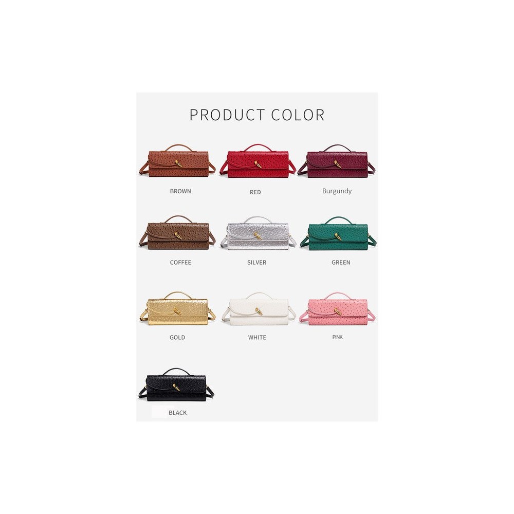 Borsa a busta bordeaux effetto struzzo – Design elegante