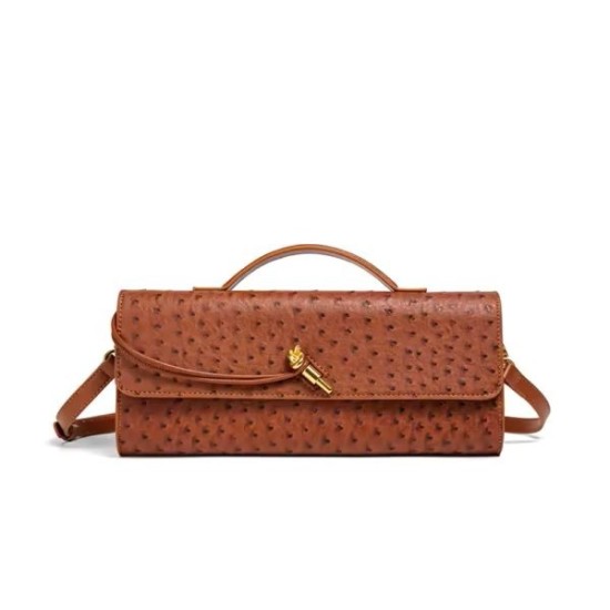 Borsa a busta bordeaux effetto struzzo – Design elegante