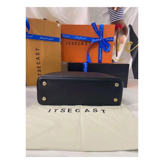 Lux VL Black Shoulder Bag – Elegant Women’s Handbag in Premium Leather & Canvas