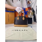 Borsa a Spalla Nera Lux VL – Elegante Borsa da Donna in Tela e Pelle Vera
