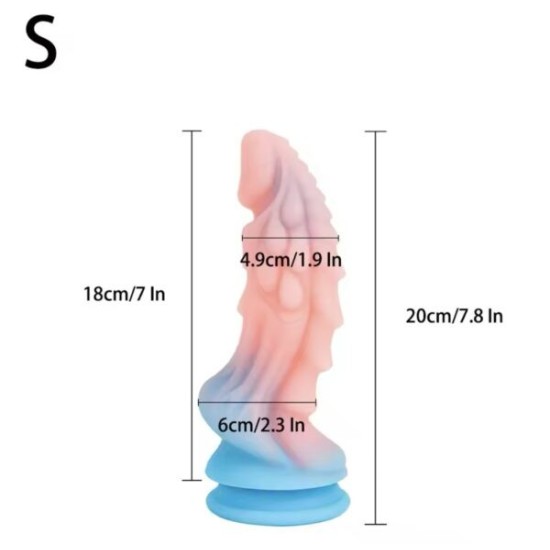 Realistic Silicone Monster Dildo with Strong Suction Cup | 7/8 Inch Thick Adult Toy