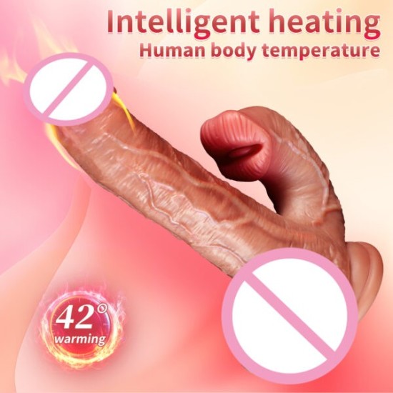 Heated Telescopic Realistic Vibrator with Remote Control | Discreet Delivery