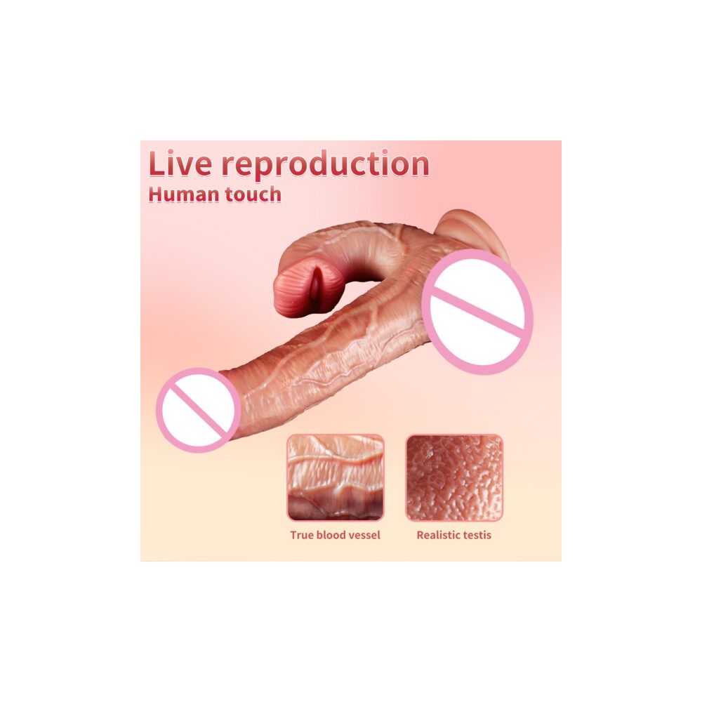 Heated Telescopic Realistic Vibrator with Remote Control | Discreet Delivery