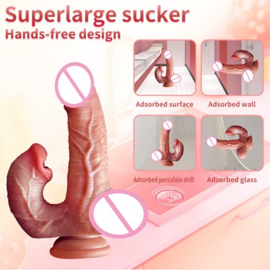 Heated Telescopic Realistic Vibrator with Remote Control | Discreet Delivery