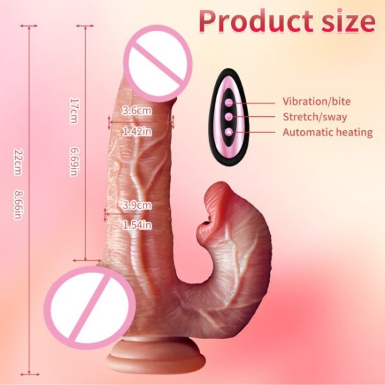 Heated Telescopic Realistic Vibrator with Remote Control | Discreet Delivery