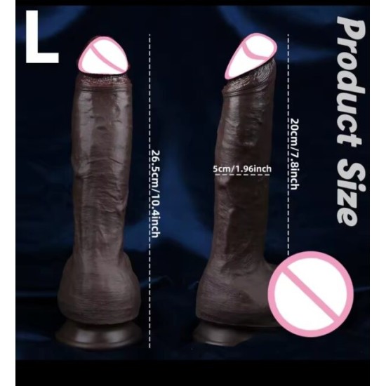 Realistic Black Silicone Dildo with Suction Cup