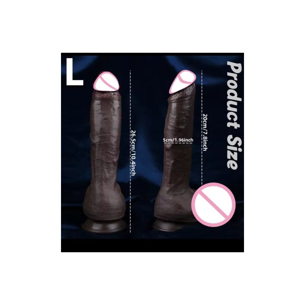 Realistic Black Silicone Dildo with Suction Cup