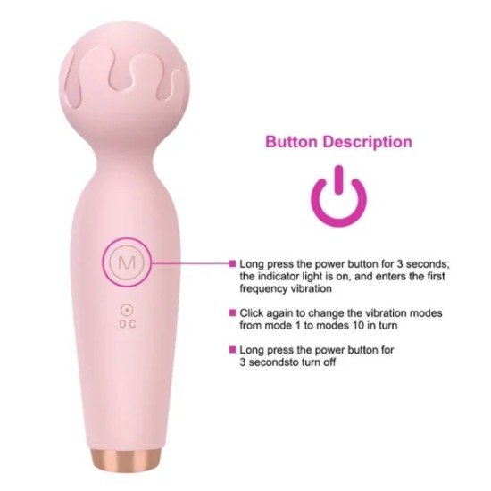 Mini Wand Vibrator – 10-Mode G-Spot & Clitoral Massager