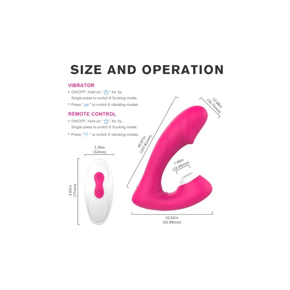 Vibratore Punto G e Clitoride con Suzione – 9 Modalità, Impermeabile IPX7