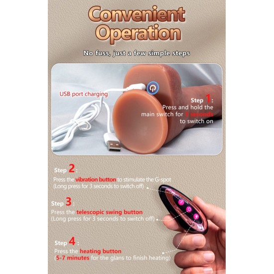 Automatic Thrusting Dildo with Remote Control & Heating | Realistic Vibrator for Women