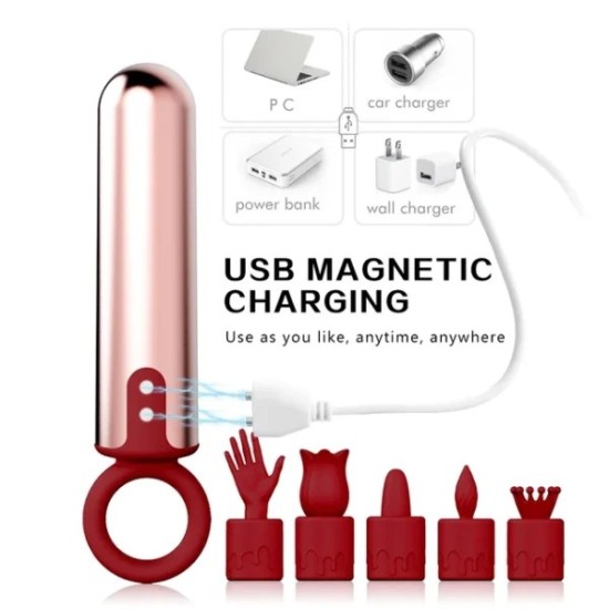 5-in-1 Mini Bullet Vibrator – Clitoral & G-Spot Stimulator