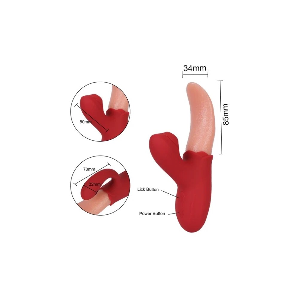 Vibratore a Lingua 10 Modalità per Donne – Stimolatore Clitorideo e Vaginale
