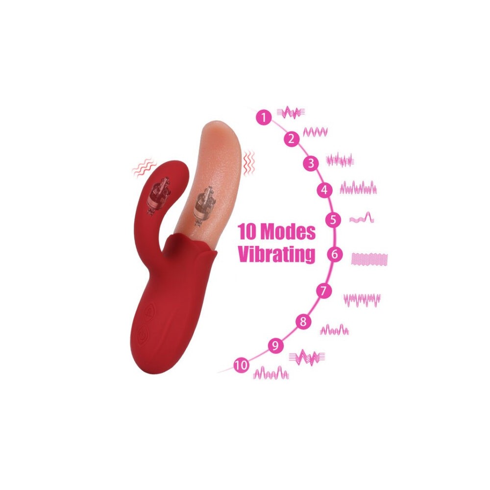 Vibratore a Lingua 10 Modalità per Donne – Stimolatore Clitorideo e Vaginale