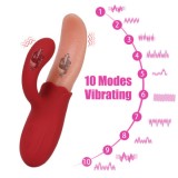 Vibratore a Lingua 10 Modalità per Donne – Stimolatore Clitorideo e Vaginale