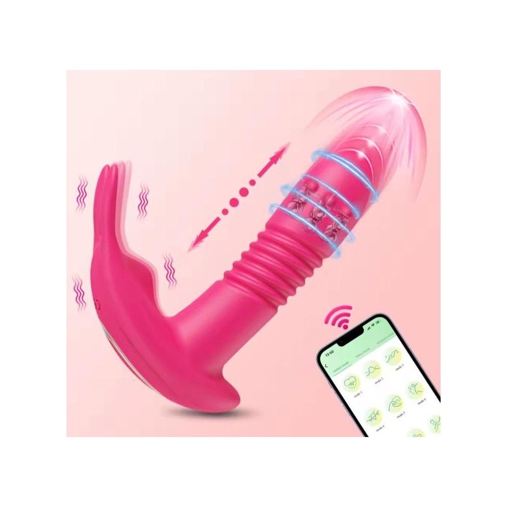 Telescopic Heating Wearable G-Spot Vibrator with Rotating Beads | Medical-Grade Silicone