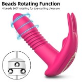 Telescopic Heating Wearable G-Spot Vibrator with Rotating Beads | Medical-Grade Silicone