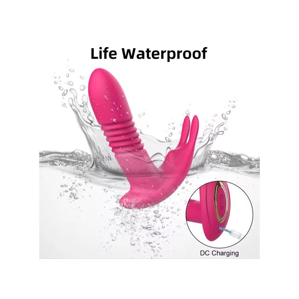 Telescopic Heating Wearable G-Spot Vibrator with Rotating Beads | Medical-Grade Silicone