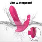 Vibratore Telescopico Riscaldante Indossabile Punto G con Perle Rotanti | Silicone Medico