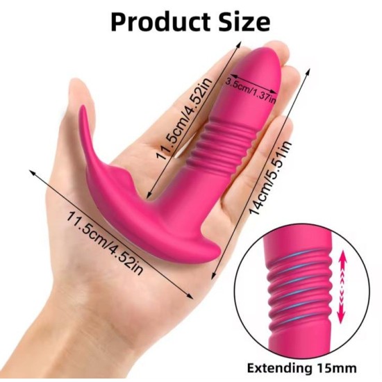 Vibratore Telescopico Riscaldante Indossabile Punto G con Perle Rotanti | Silicone Medico