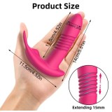 Vibratore Telescopico Riscaldante Indossabile Punto G con Perle Rotanti | Silicone Medico