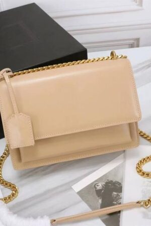 Women's Cowhide Leather Crossbody Lux YL bag with Fashionable Small Flip Shoulder Bag, Small Square Bag, Handbag and Wallet