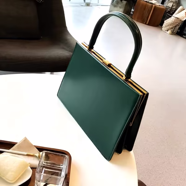 Vintage Clasp Women Handbags Medium Metal Frame Design High Quality Female Tote Bag - Image 6