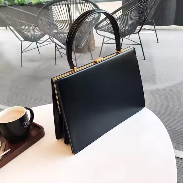 Vintage Clasp Women Handbags Medium Metal Frame Design High Quality Female Tote Bag - Image 5