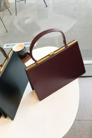 Vintage Clasp Women Handbags Medium Metal Frame Design High Quality Female Tote Bag