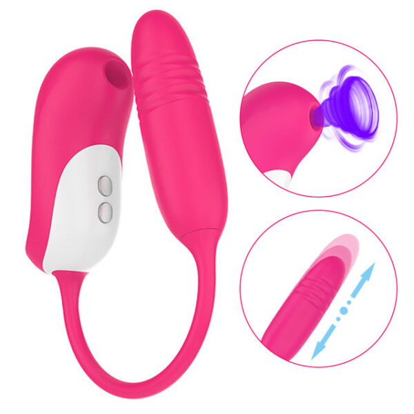 2 IN 1 Vagina G-Spot Massager 5+5 Modes Clitoris Stimulator Sex Toys for Women Telescopic Sucking Vibrator Nipple Sucker - Image 2
