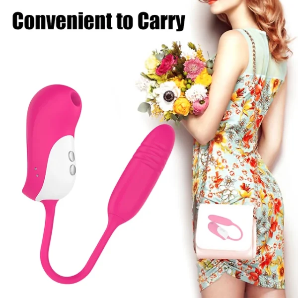 2 IN 1 Vagina G-Spot Massager 5+5 Modes Clitoris Stimulator Sex Toys for Women Telescopic Sucking Vibrator Nipple Sucker - Image 4