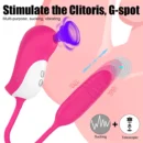 2 IN 1 Vagina G-Spot Massager 5+5 Modes Clitoris Stimulator Sex Toys for Women Telescopic Sucking Vibrator Nipple Sucker