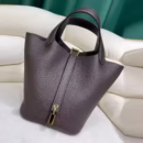 New Contrast Lux Loe Cowhide Bucket Bag Elegant Office Lady All-match Handbags Leather Lychee Pattern Purse