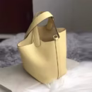 New Contrast Lux Loe Cowhide Bucket Bag Elegant Office Lady All-match Handbags Leather Lychee Pattern Purse