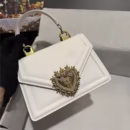 Elegant Top Lux DGG Layer Cow Leather Heart Bow Handbag Shoulder Slant Chain Bag Fashionable Flip Cover Small Square Bag