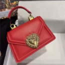 Elegant Top Lux DGG Layer Cow Leather Heart Bow Handbag Shoulder Slant Chain Bag Fashionable Flip Cover Small Square Bag