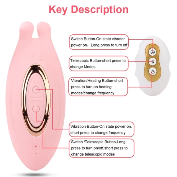 Sex Shop Telescopic Vibrator Heating Wearable Dildo Vibrator G-spot Vagina Massage Rotation Beads Sex Toys for Women - Image 3