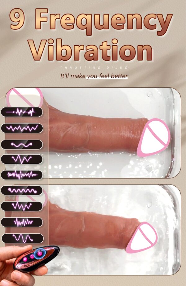 Big Thrusting Dildo For Women Remote Control Vibrator Suction Cup Realistic Penis Automatic Telescopic Rotating Heated Sex Toys - immagine 4