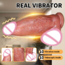 Huge Big Soft Vibrator Heating Realistic Dildo for Women Men Wireless Telescopic Big Dick Masturbator Penis G-Spot Sex Toys