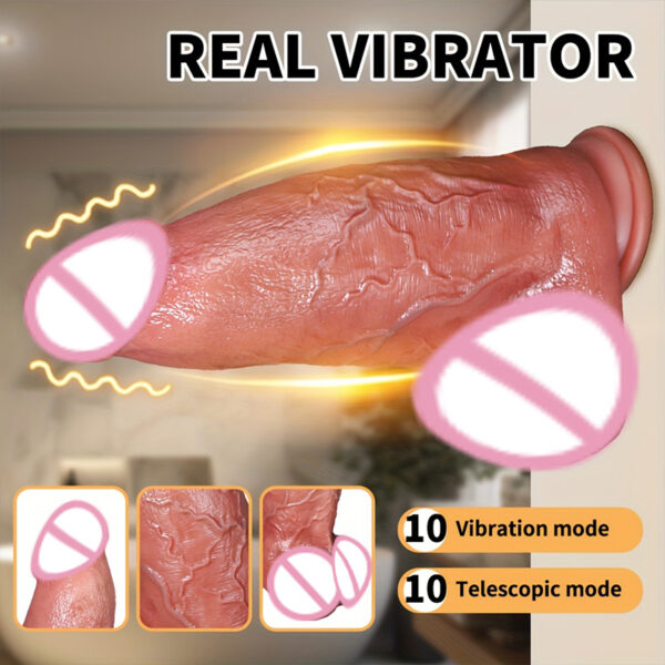 Huge Big Soft Vibrator Heating Realistic Dildo for Women Men Wireless Telescopic Big Dick Masturbator Penis G-Spot Sex Toys - Image 6