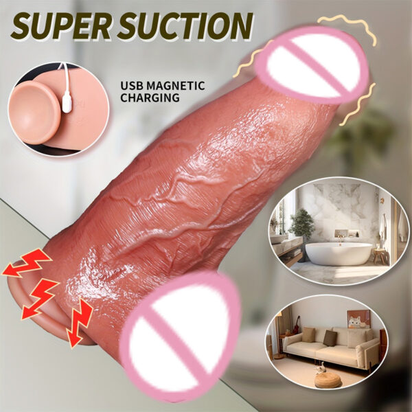 Huge Big Soft Vibrator Heating Realistic Dildo for Women Men Wireless Telescopic Big Dick Masturbator Penis G-Spot Sex Toys - Image 3