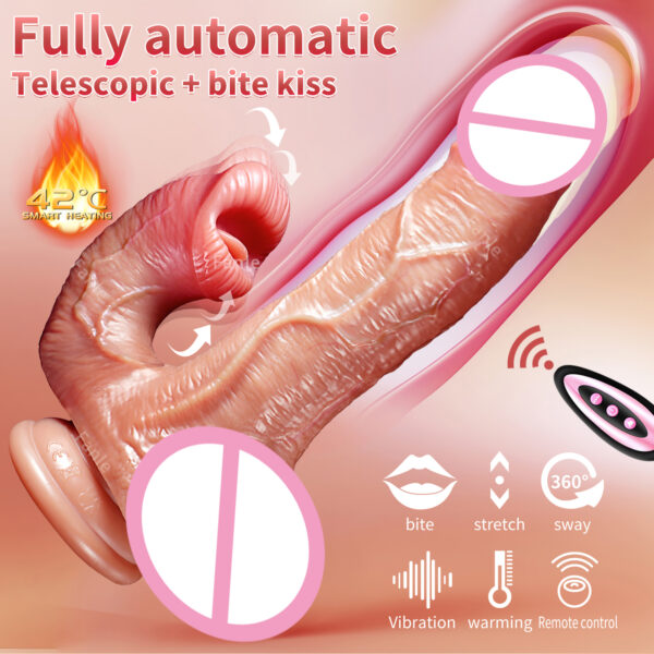 Realistic Dildo Vibrator Telescopic Female Remote Control Vagina Masturbator Anal Plug Penis Heated Vibrating Sex Toys