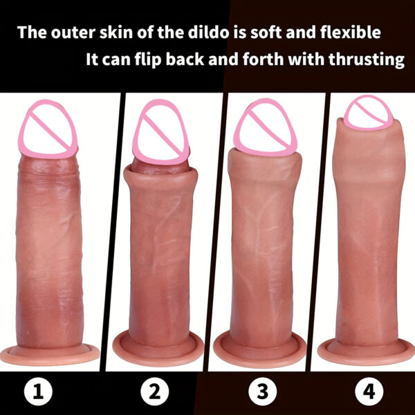 Extra Skin Realistic Dildo Sliding Foreskin big Penis Penetrative Anal Plug Stimulator Adult Sex Toys for Women and Men Gay 18 - Image 5