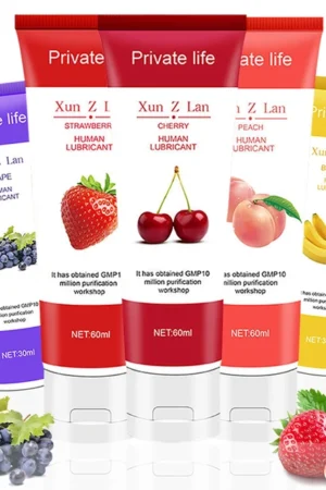 60ml Sex Lubricant Peach/Strawberry/Banana/Grape Sex Oil Vaginal/Anal/Penis Gel Adults oral products Fruit flavor Cream