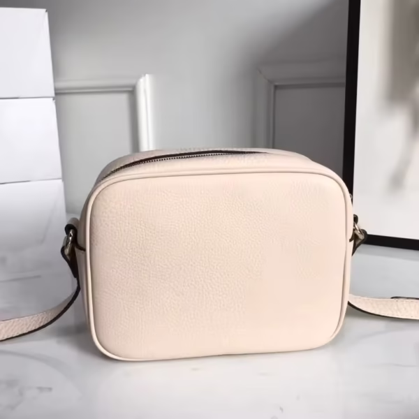 Small Square G Lux Bag, Leather Shoulder Bag, Crossbody Bag, Women's Solid Color Mailman Bag - Image 2