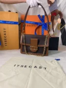 Women Lux vl Fashion Brand Handbag High Quality Messenger Bag Canvas Material Metal Chain