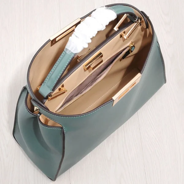Lux FF Handbags Women Bag Design Leather Big Bag White Collar Fashion Model Kitten Bag Messenger Bag Handheld Shoulder Bag - immagine 2