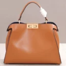 Lux FF Handbags Women Bag Design Leather Big Bag White Collar Fashion Model Kitten Bag Messenger Bag Handheld Shoulder Bag