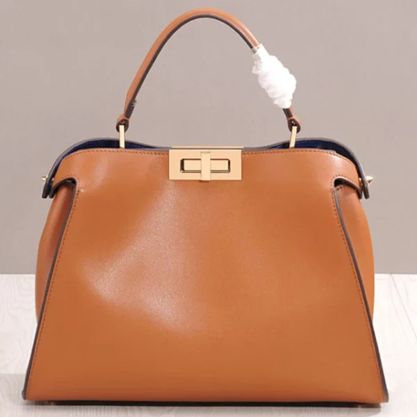 Lux FF Handbags Women Bag Design Leather Big Bag White Collar Fashion Model Kitten Bag Messenger Bag Handheld Shoulder Bag