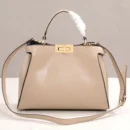 Lux FF Handbags Women Bag Design Leather Big Bag White Collar Fashion Model Kitten Bag Messenger Bag Handheld Shoulder Bag