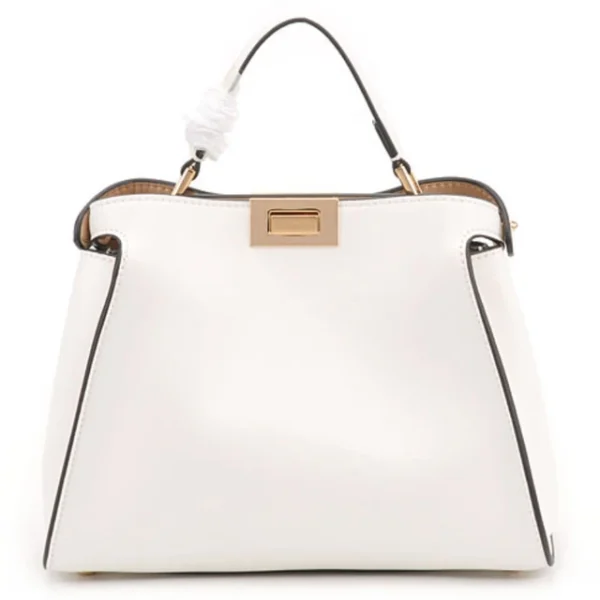 Lux FF Handbags Women Bag Design Leather Big Bag White Collar Fashion Model Kitten Bag Messenger Bag Handheld Shoulder Bag - immagine 3